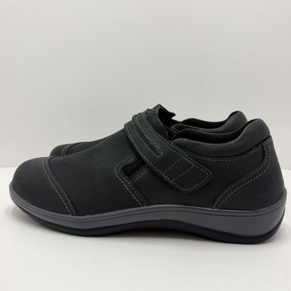 Orthofeet Solerno 813 Women's 9 D Wide Black Leather Orthopedic Comfort Shoes - Picture 2 of 11